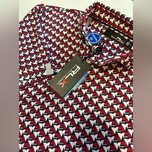 RLX Performance Ralph Lauren Men’s  Medium Golf Polo Red Sailboat Nautical. PR12
